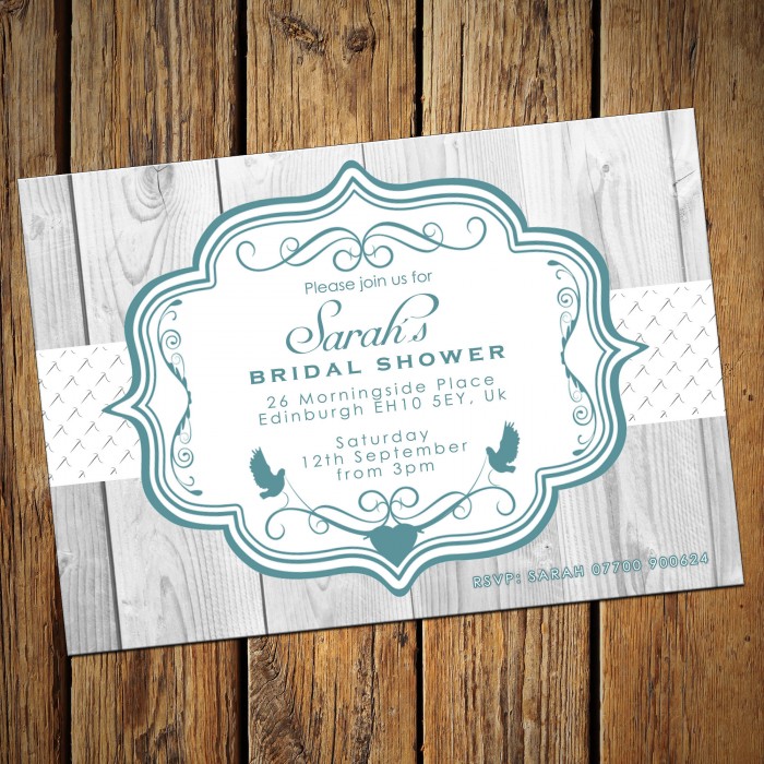 Bridal Wedding Shower Invitations & Envelopes - Design No 2